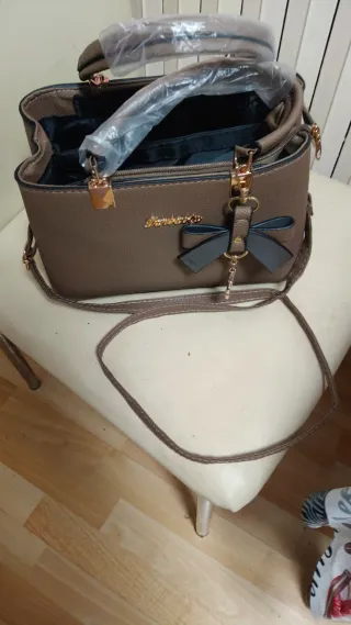 Bolso mujer marrón con monedero