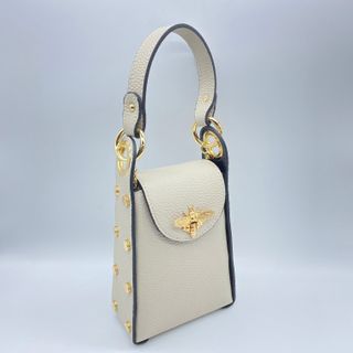 Mini bolso piel auténtica abeja dorado 0303