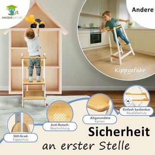 Torre didattica Montessori pieghevole in legno bianco