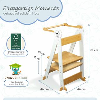 Torre didattica Montessori pieghevole in legno bianco