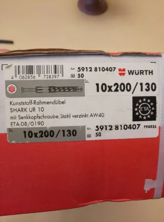 Tasselli Wurth 10x200/130 - 50 pezzi