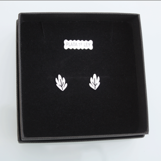 Pendientes Hoja Plata Ley Artesanales