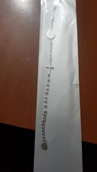 Braccialetto Rosari in Acciaio Argento Bianco