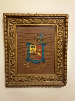 Cuadro antiguo flores cesta