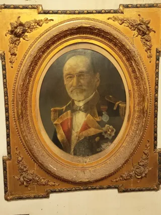 Cuadro antiguo flores cesta