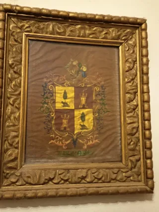 Cuadro antiguo flores cesta