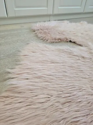 Tappeti scendiletto pelosi rosa (2 pezzi)