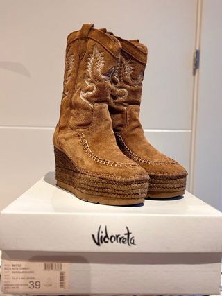 Botas Camperas Cuña Vidorreta Marrones Talla 39