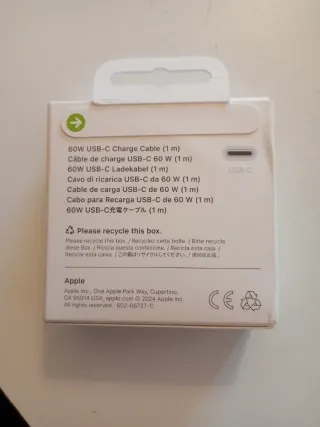 Cable Carga USB-C Apple 60W (1m)