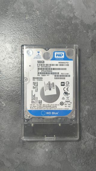 Disco Duro WD 500GB + Carcasa