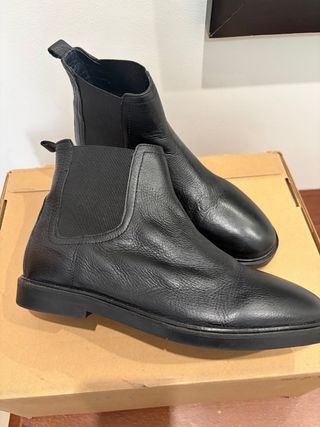 Botines de piel negros talla 40