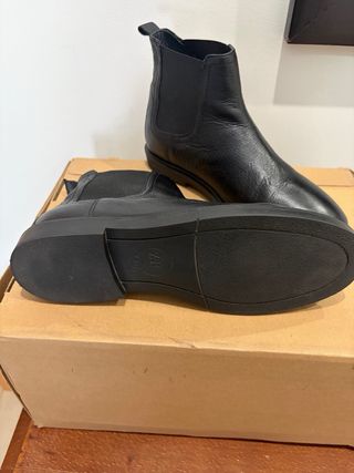 Botines de piel negros talla 40