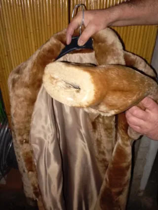 URGE Abrigo piel señora beige/marrón