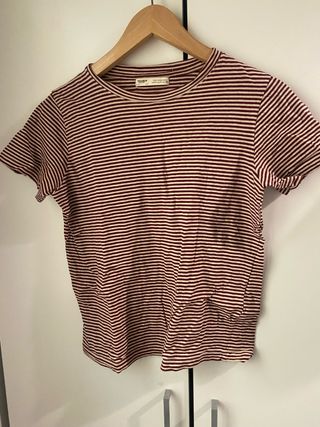 Camiseta Pull&Bear rayas rojas/blancas Talla M