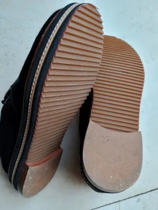 Mocasines piel pelo negro 40