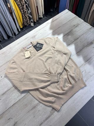 Maglione Brunello Cucinelli Cashmere Beige Uomo L