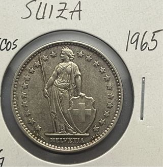 2 Francos Suizos Helvetia. 1963, 1965 y 1967