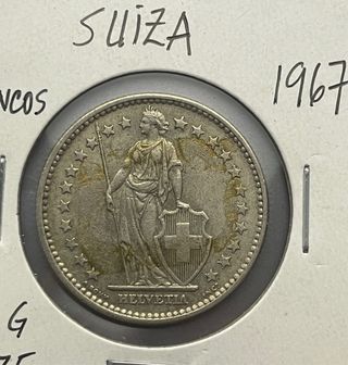 2 Francos Suizos Helvetia. 1963, 1965 y 1967