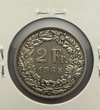 2 Francos Suizos Helvetia. 1963, 1965 y 1967