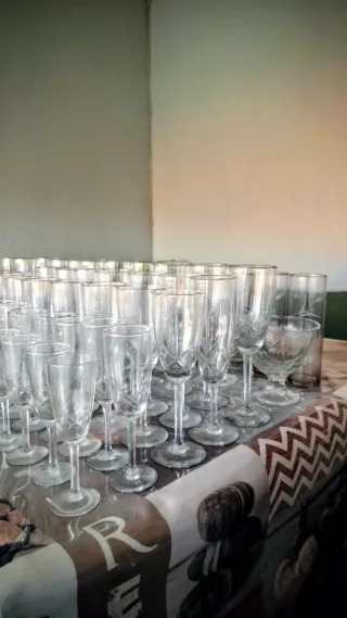 Lote de Copas de Cristal Transparentes.