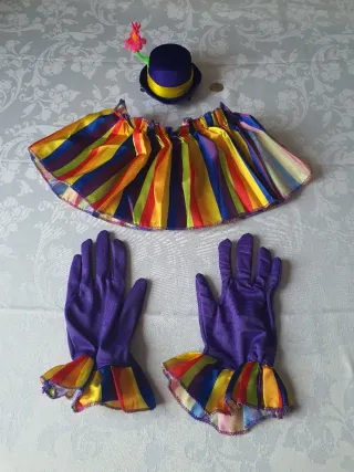 Disfraz Payaso y Guantes Arcoíris