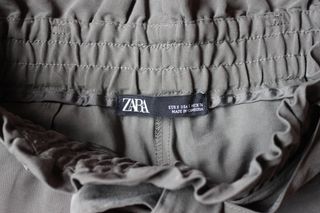 Pantalón Zara Viscosa Verde Oliva