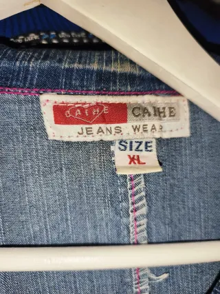 Cazadora vaquera larga mujer XL.