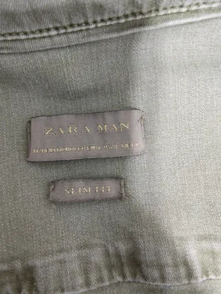 Camisa vaquera verde caqui