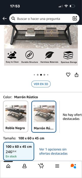 Mesa auxiliar rústica LVB