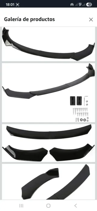 Alerón Delantero Coche 4 Piezas