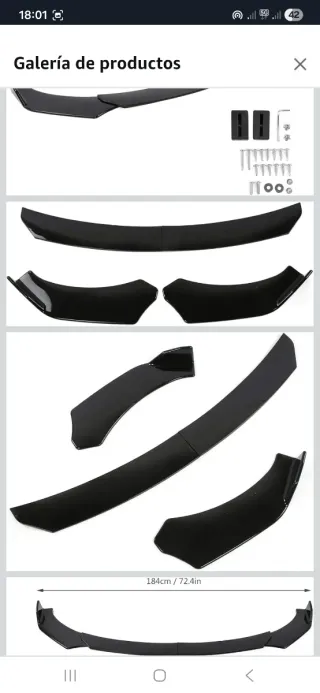 Alerón Delantero Coche 4 Piezas