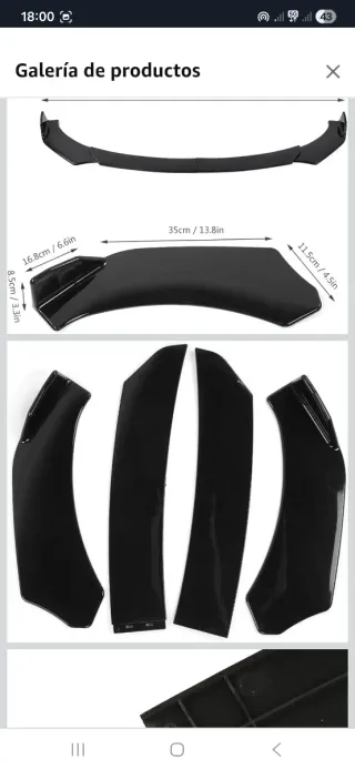 Alerón Delantero Coche 4 Piezas