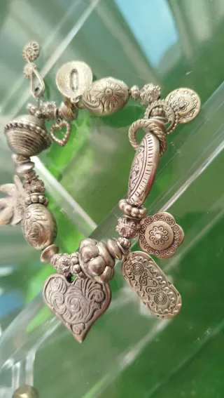 Pulsera estilo Pandora plata con charms
