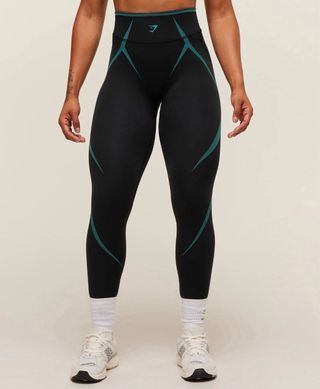 Leggings Gymshark Apex Lift Seamless S negro y azu