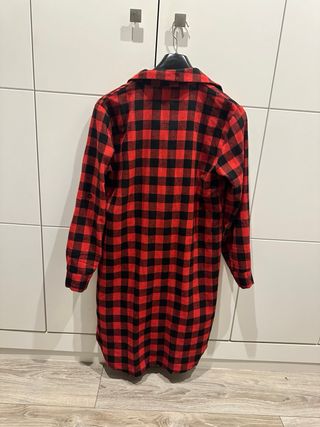 Vestido camisero cuadros oversize