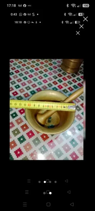 Antiguo almirez de bronce