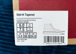 Zapatillas Vans SK8-Hi Tapered Blancas Talla 38