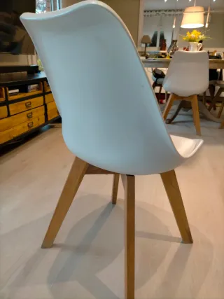 Silla Nórdica Diseño Blanca Madera