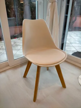 Silla Nórdica Diseño Blanca Madera