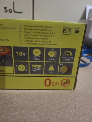 Pulidora Ryobi ONE+ 18V Dual Action