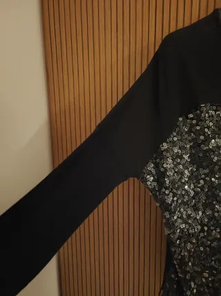 Blusa manica lunga con paillettes