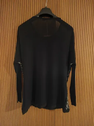 Blusa manica lunga con paillettes