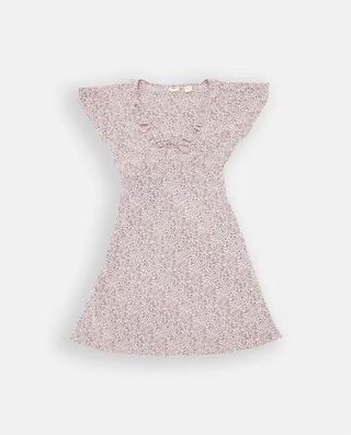 Vestido corto estampado floral manga corta