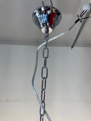 Lampadario vetro soffiato trasparente con pendagli