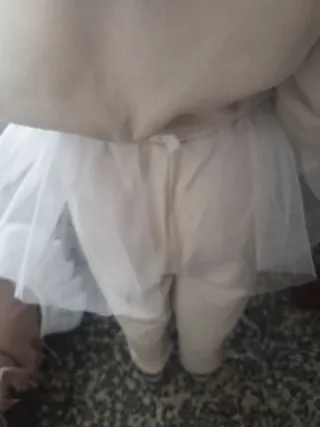 Ahuecador poliso Fallera Volante Blanco niña