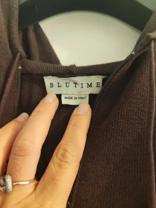 Felpa con cappuccio in viscosa marrone