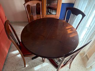 Conjunto 4 sillas caoba