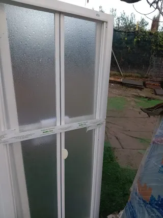 Mampara Ducha Aluminio Blanco Cristal Acrílico