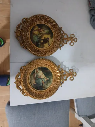 Pareja de apliques dorados antiguos