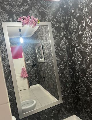 Espejo grande plateado